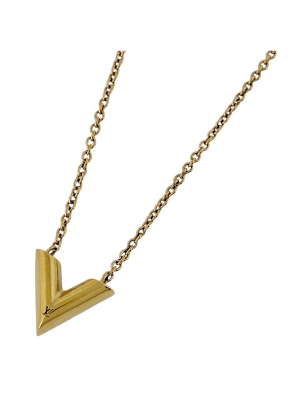 Louis Vuitton Essential V-neck Necklace Gold Plated